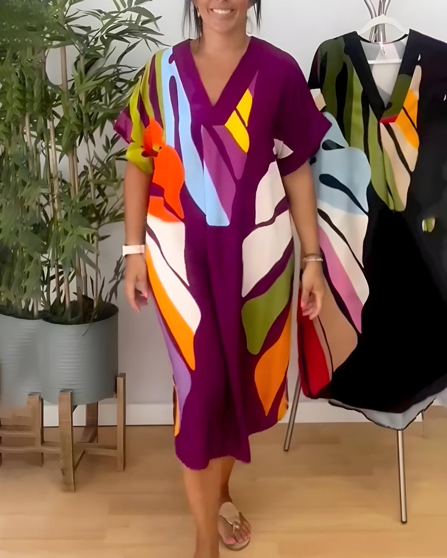 Amanda™ | Zwiewna Sukienka z Motywem Liści