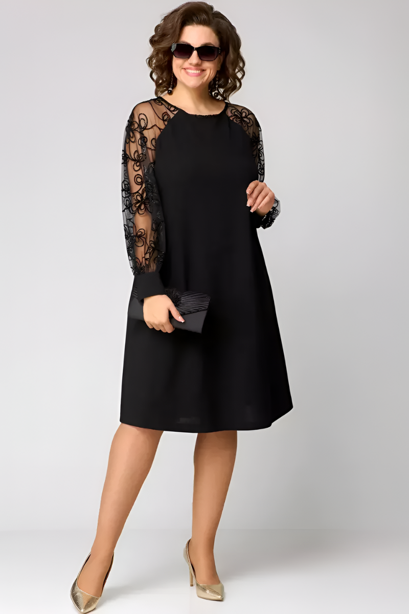 Milena™ | Elegancka Sukienka z Koronkowymi Rękawami