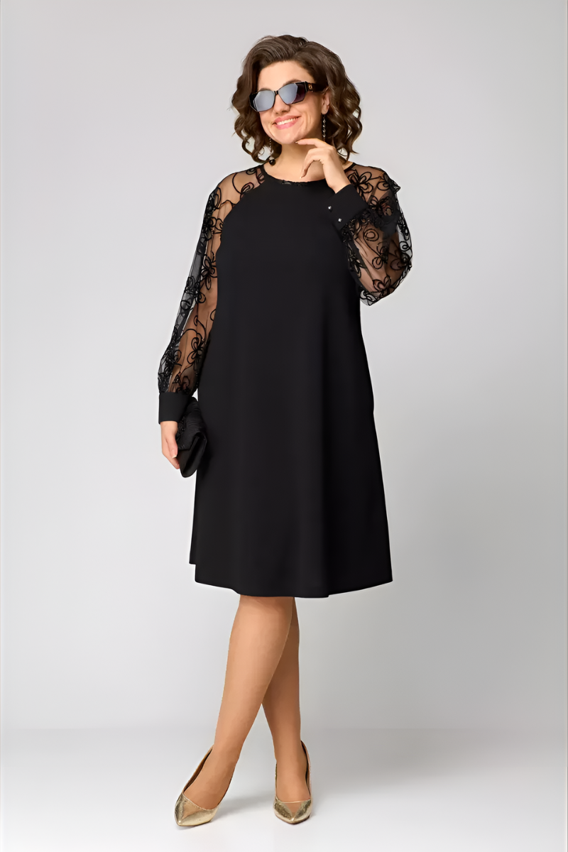 Milena™ | Elegancka Sukienka z Koronkowymi Rękawami