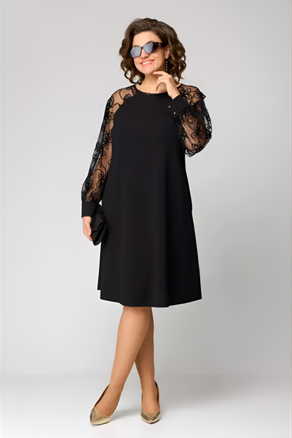 Milena™ | Elegancka Sukienka z Koronkowymi Rękawami