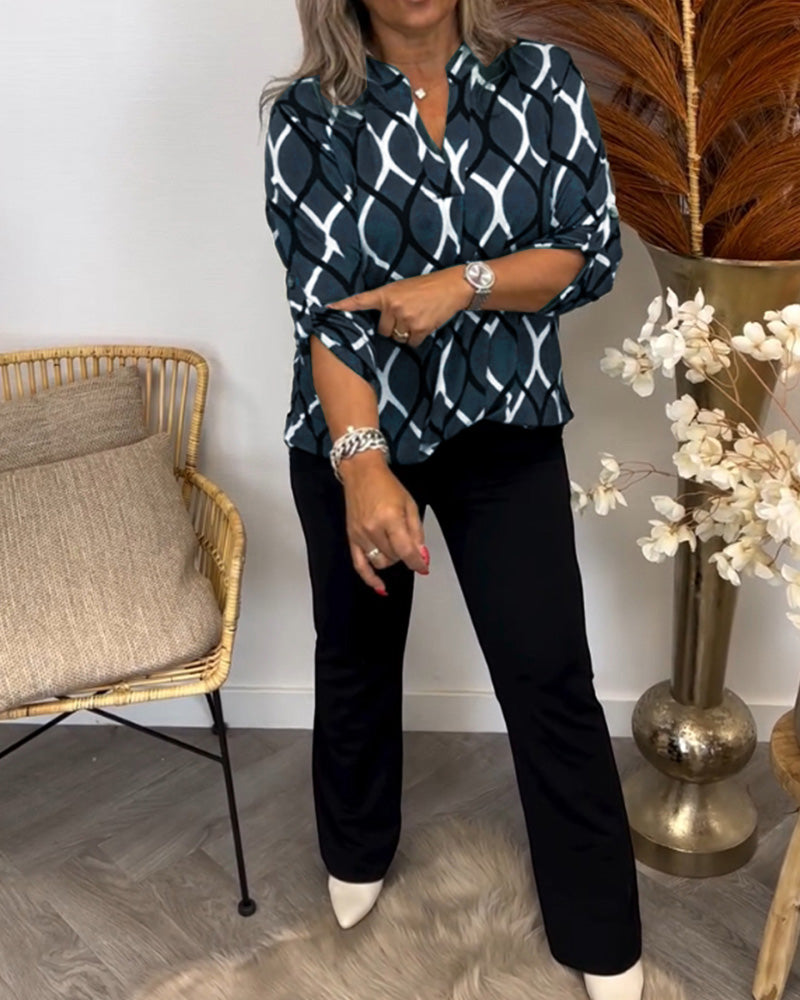 Margaux™ | Luźna Bluzka z Eleganckim Wzorem