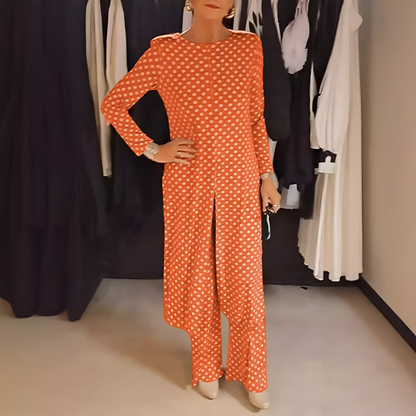 Irina™ | Stylowy Komplet Dwu Częściowy w Groszki