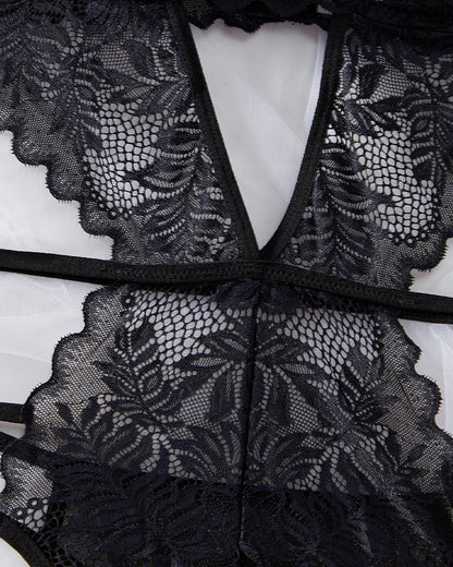 Jadzia™ | Elegancki teddy z koronką i sercowymi detalami