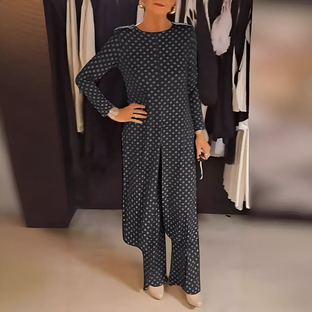 Irina™ | Stylowy Komplet Dwu Częściowy w Groszki