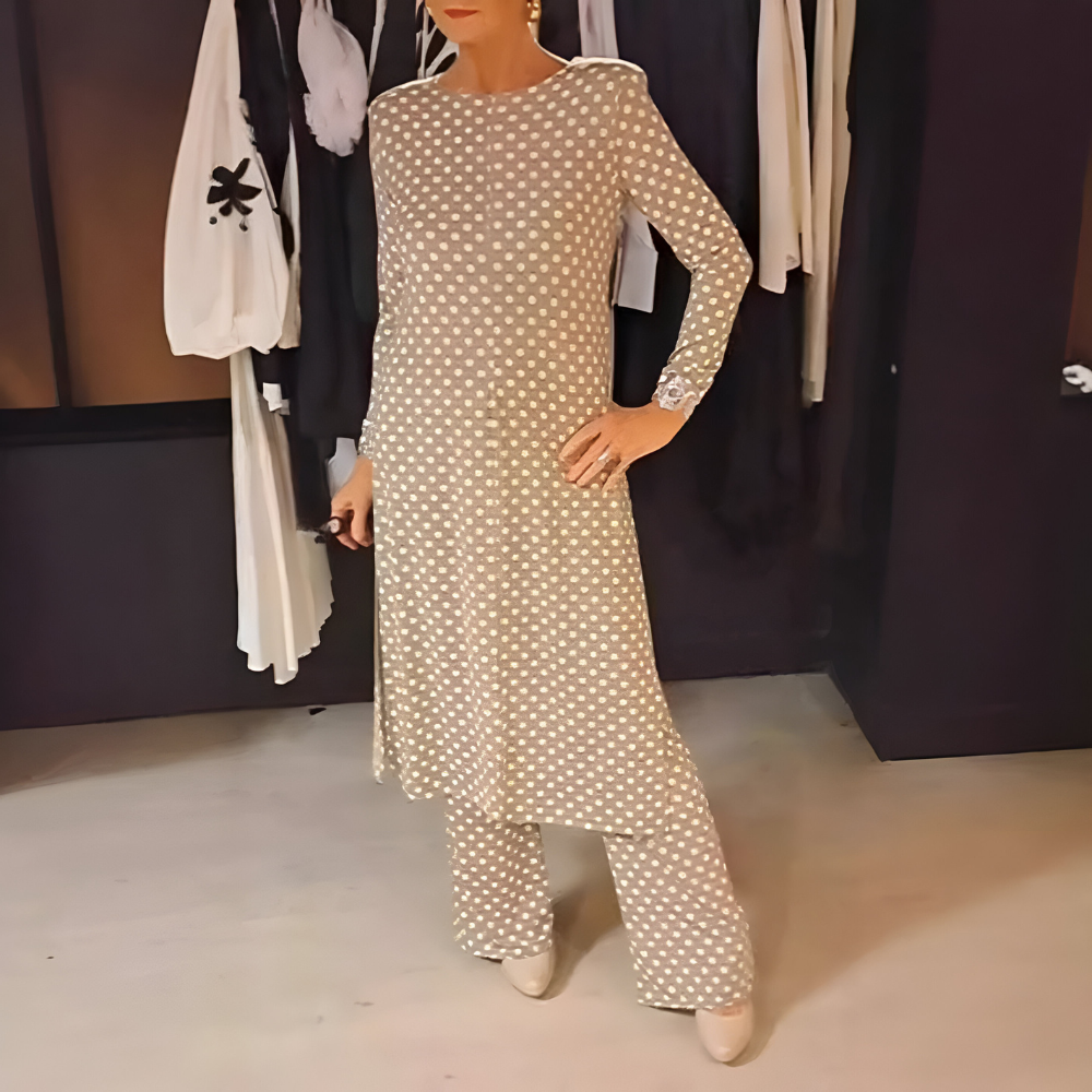 Irina™ | Stylowy Komplet Dwu Częściowy w Groszki
