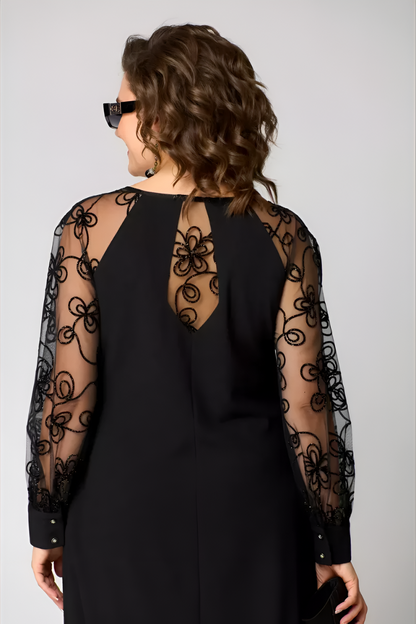 Milena™ | Elegancka Sukienka z Koronkowymi Rękawami