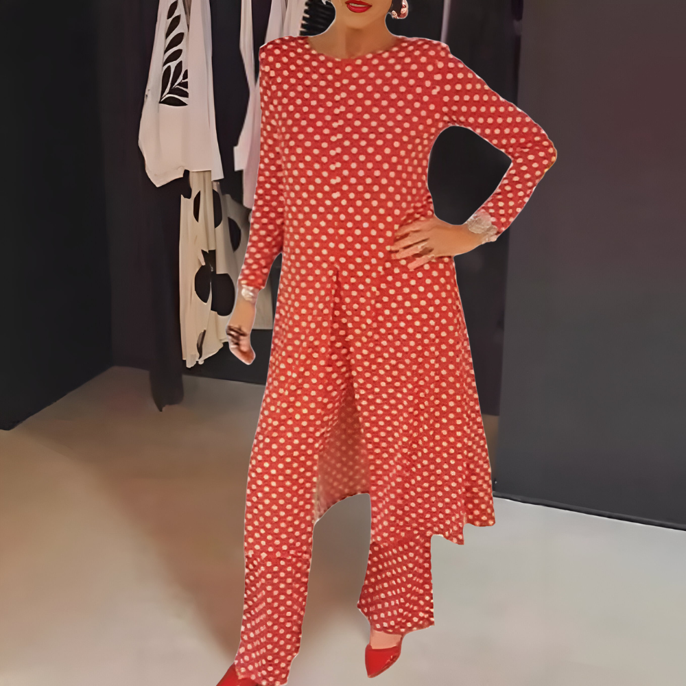Irina™ | Stylowy Komplet Dwu Częściowy w Groszki