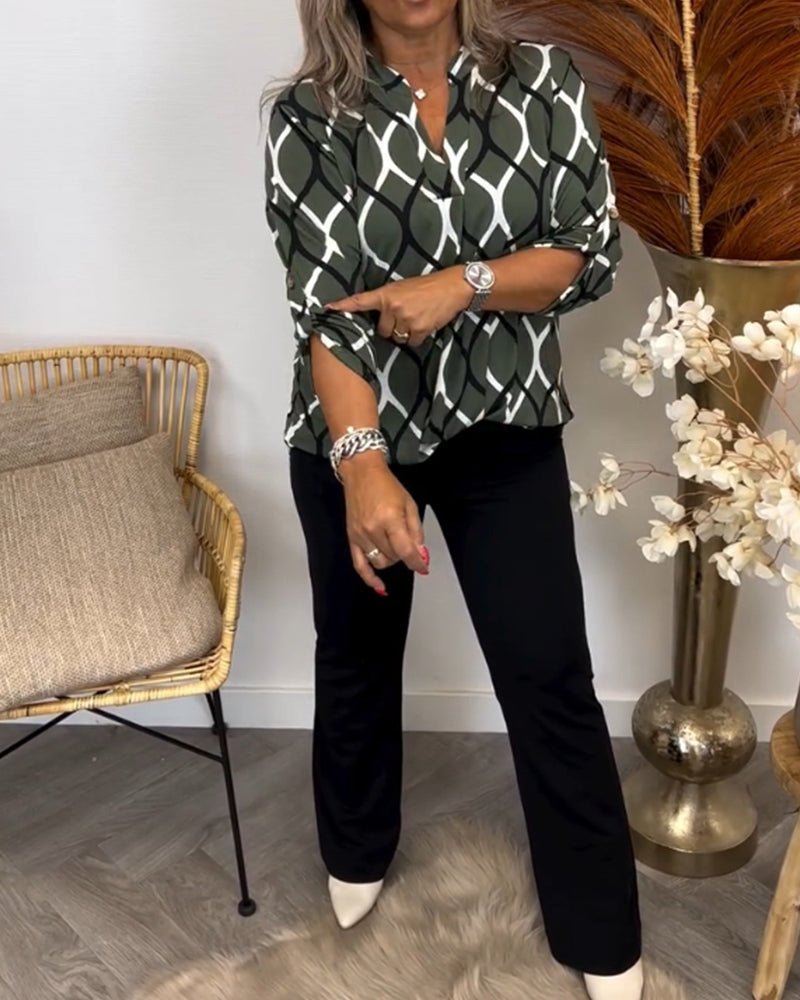Margaux™ | Luźna Bluzka z Eleganckim Wzorem