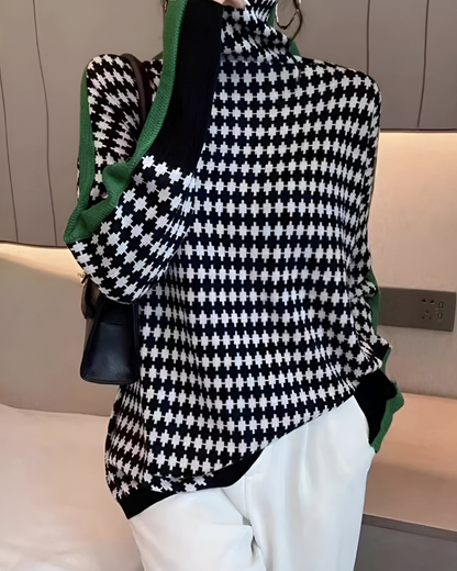 Vera™ | Sweter z wysokim kołnierzem i wzorem w diamenty