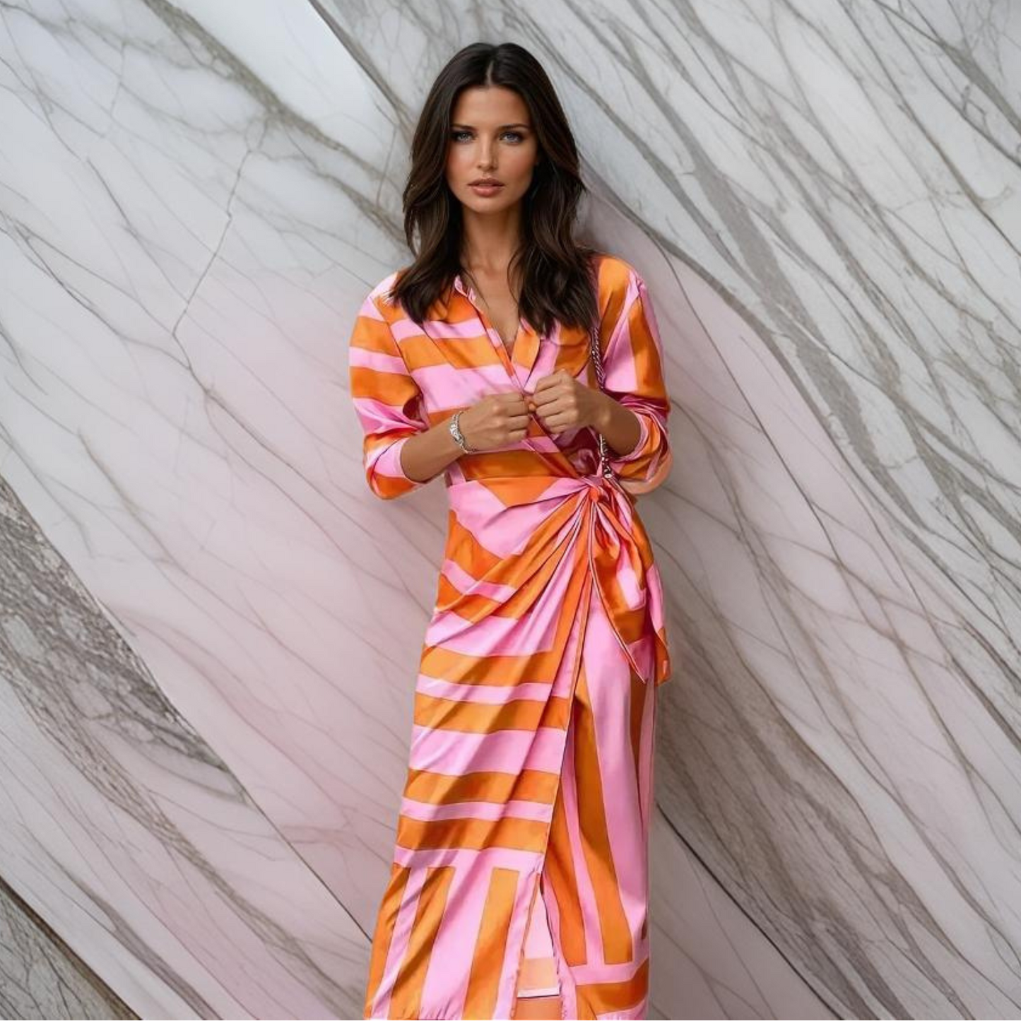 Laurine™ | Sukienka Kopertowa w Print