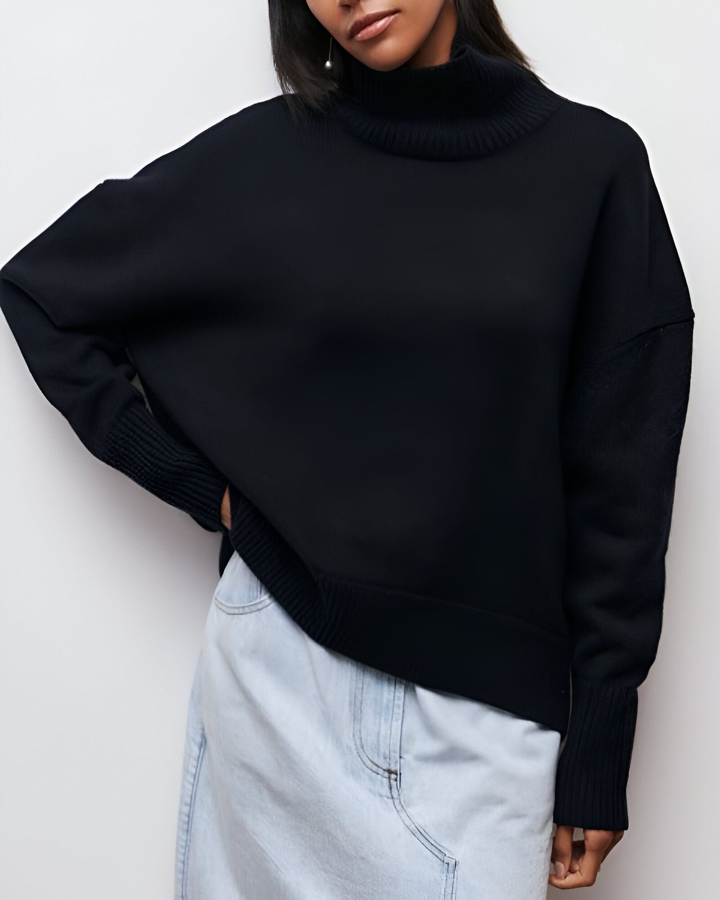 Liora™ | Sweter z Golfem w Luźnym Kroju