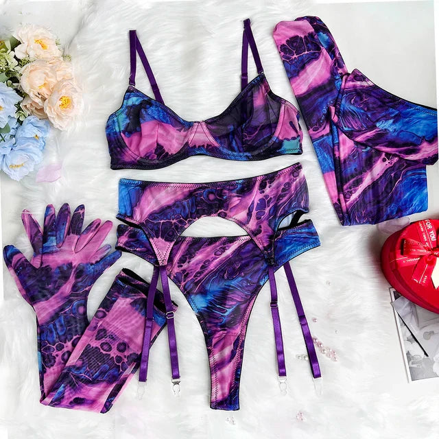 Krystyna™ | Kompletny 5-elementowy zestaw bielizny Tie-Dye