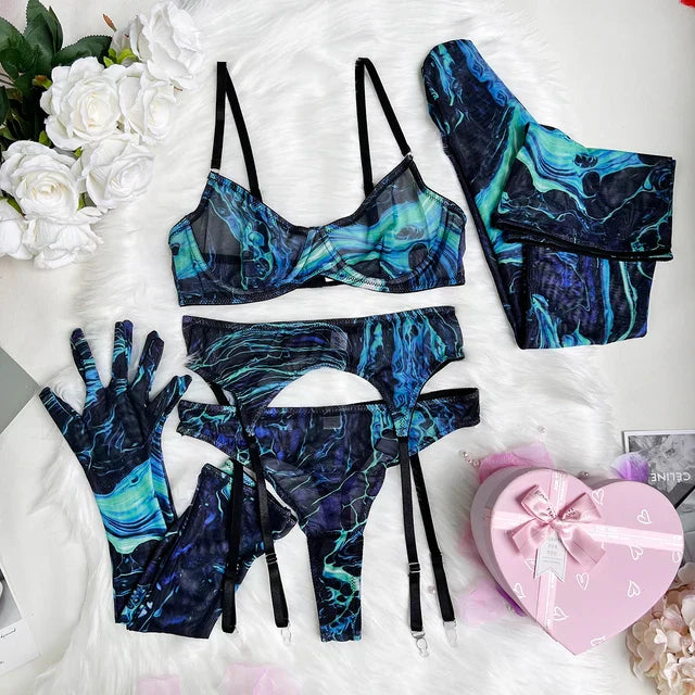 Krystyna™ | Kompletny 5-elementowy zestaw bielizny Tie-Dye