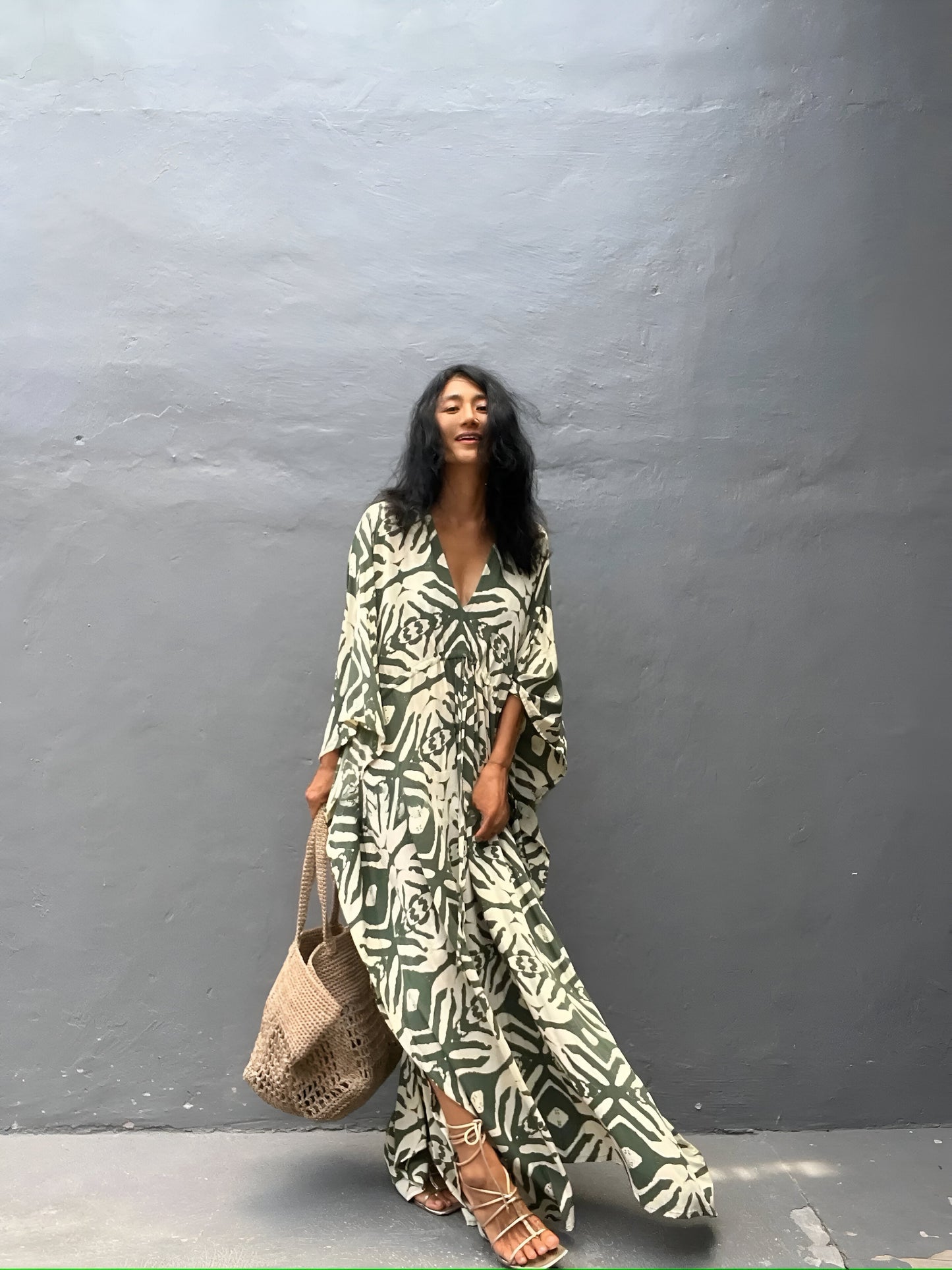 Nayla™ | Kaftan bawełnowy z dekoltem w kształcie V