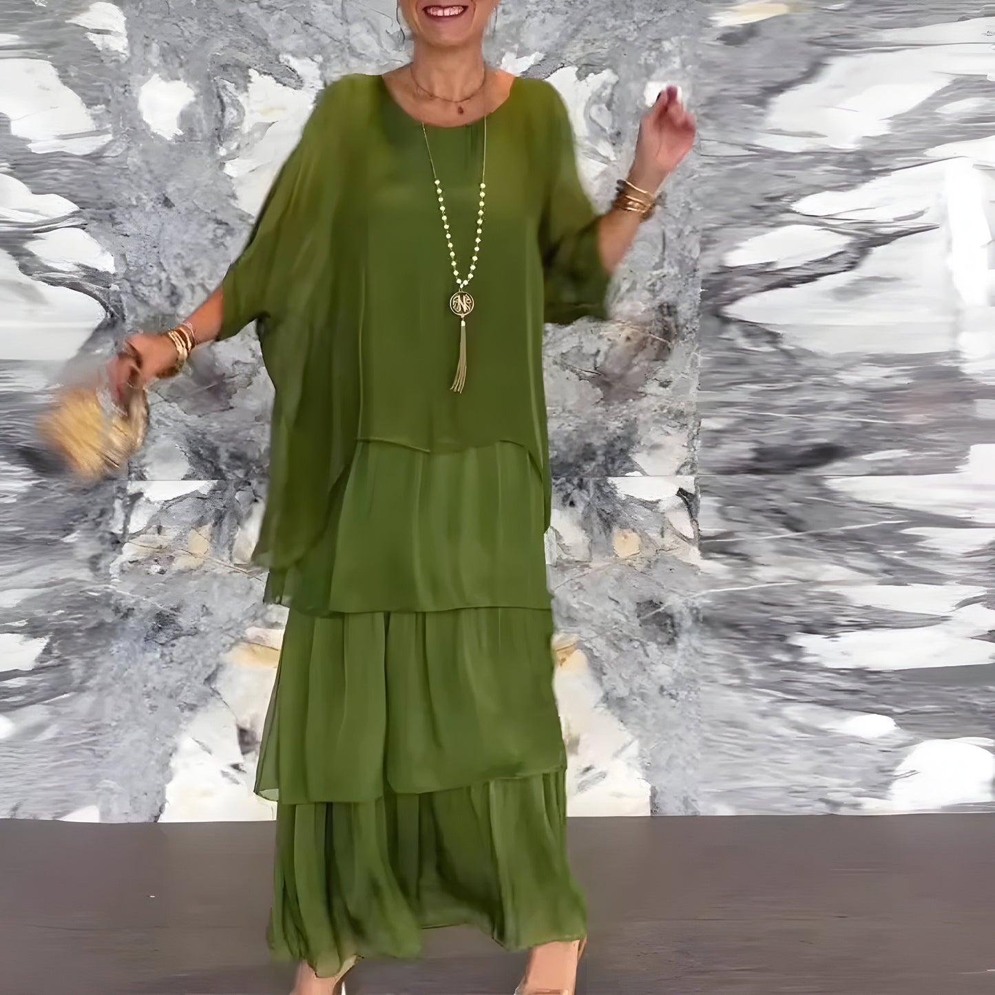 Monique™ | Sukienka z Chiffonem i Spódnicą w Stylu "Cake"