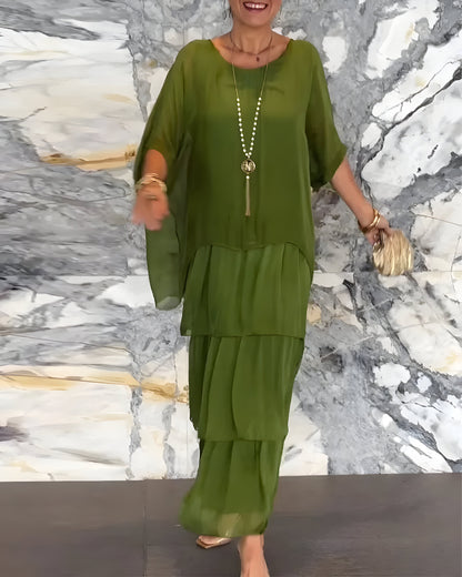 Monique™ | Sukienka z Chiffonem i Spódnicą w Stylu "Cake"