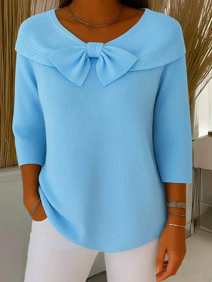 Alina™ | Delikatny top z detalem w postaci kokardy