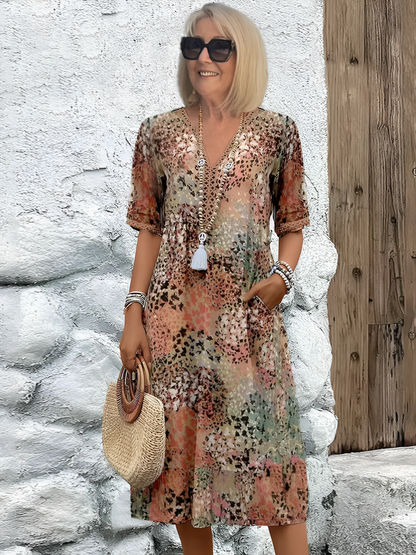 Colette™ | Midi sukienka w intensywnych kolorach