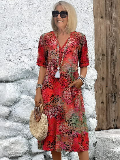 Colette™ | Midi sukienka w intensywnych kolorach