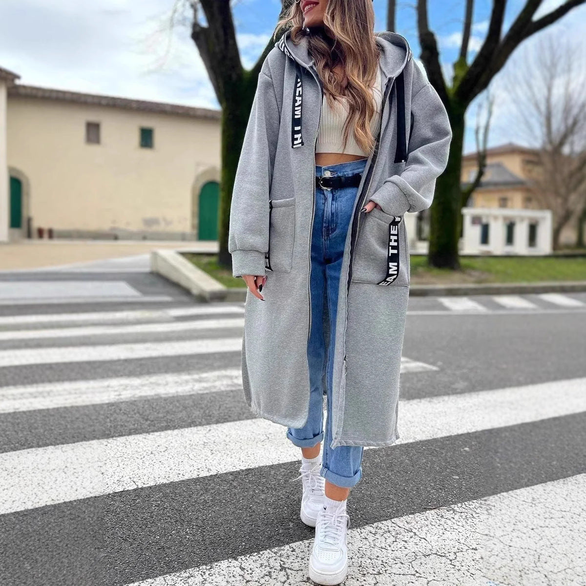 Elaine™ | Długa Bluza z Kapturem